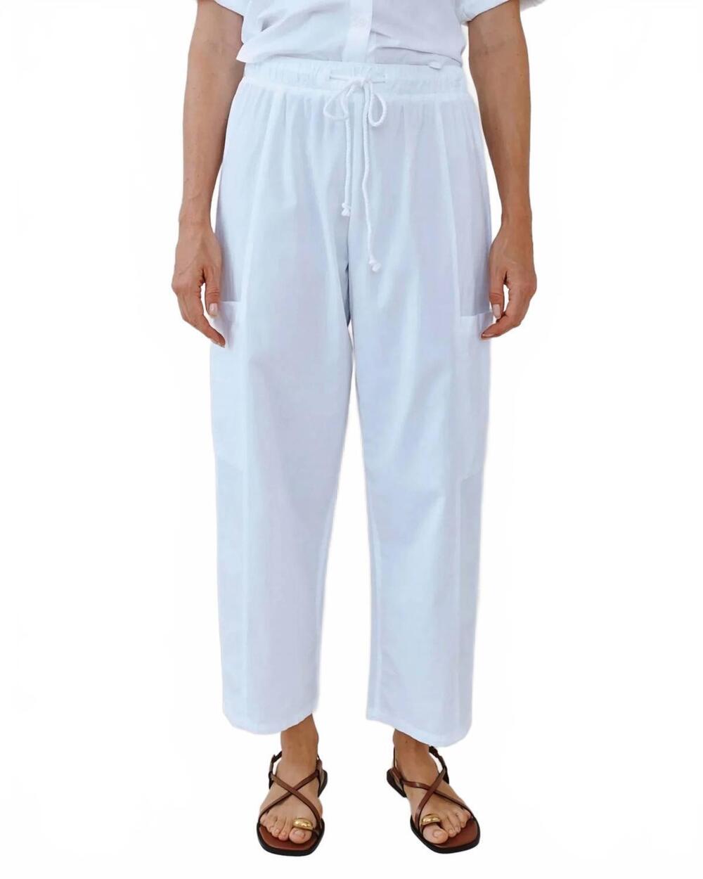 NEW BELLA DAHL side pocket seamed pant in white